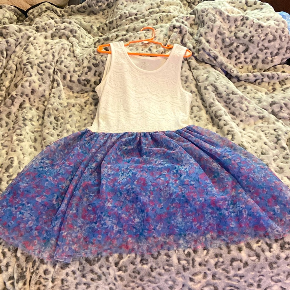 Children’s Place dress- floral white- casual- GIRLS SIZE 10
